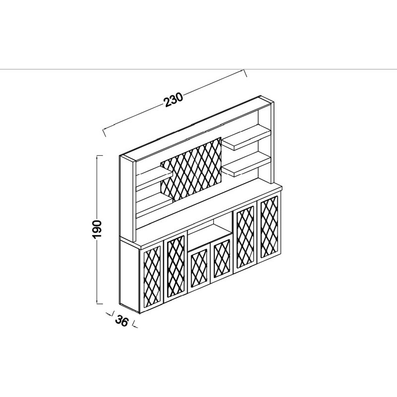 کتابخانه مدیریت سینما چوب مدل پاچیرا - Thumbnail 1